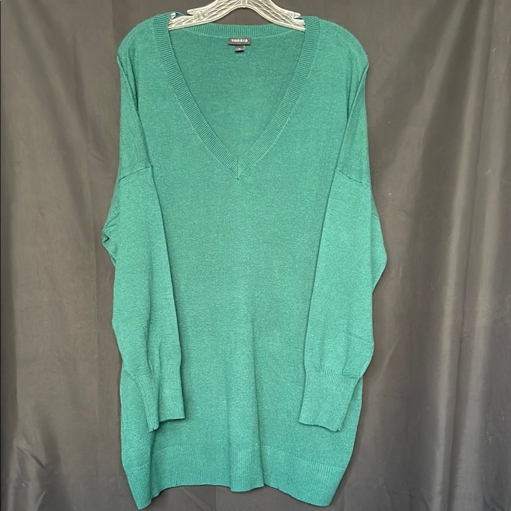Teal V-Neck Women's Sweater